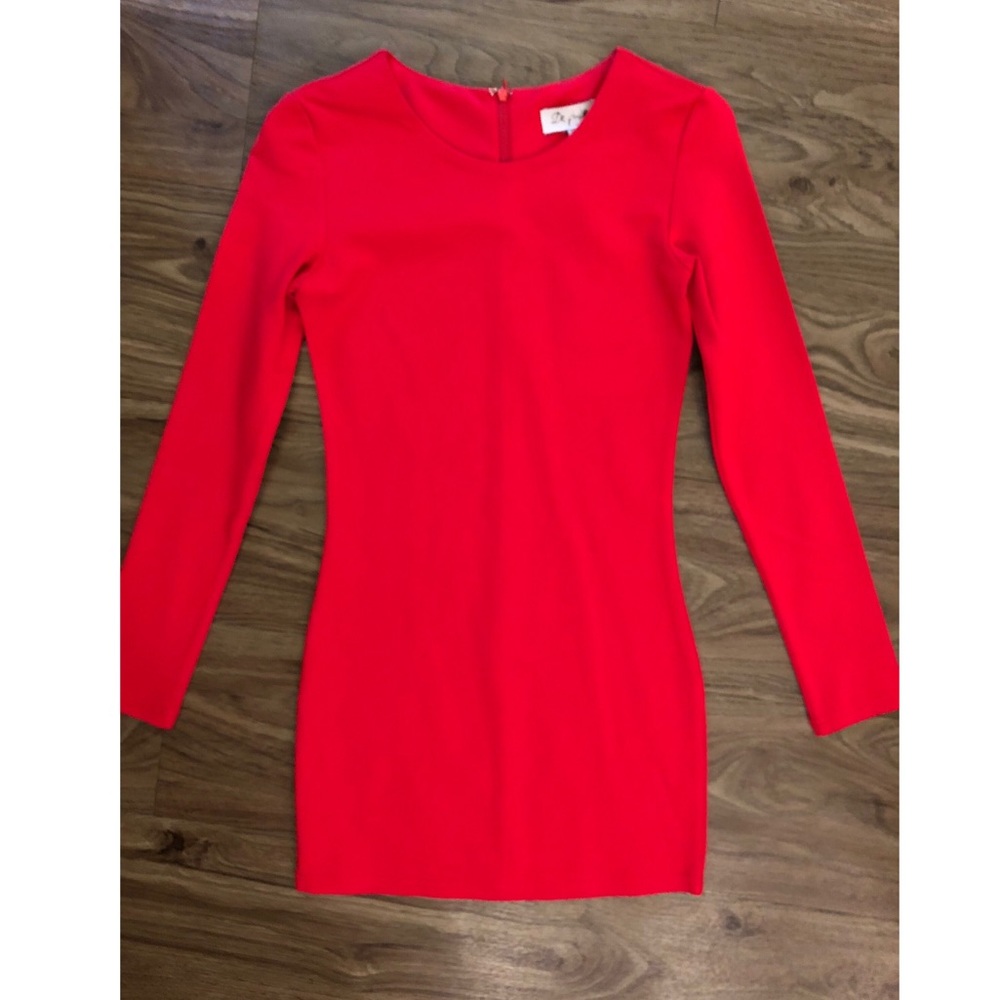 Red long sleeve dress